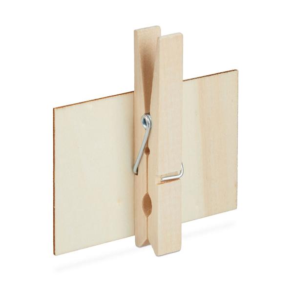 20er-Set Holztafeln mit Klammer - Mini Kreidetafeln für Kräutergarten Pflanzen Namensschilder Etiketten - Wiederverwendbar - Inkl. Kreide - MDF 7x7.5x1.5cm