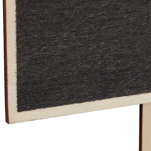 24er-Set Pflanzenschilder aus Holz mit Tafel & Kreide - Wiederverwendbar für Kräutergarten & Basteln - 14x9x0.5cm - Braun/Schwarz MDF