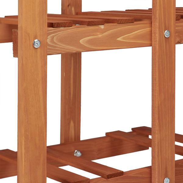 Etagère à fleurs élégante à 5 étages - support de plantes brun clair en bois de sapin, 125x81x25cm - moderne &amp robuste pour chaque pièce
