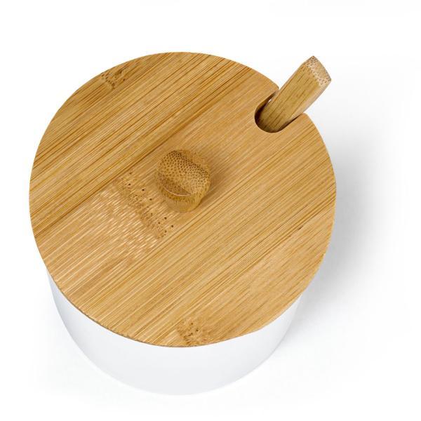 Lot de 3 pots à épices en verre avec plateau en bambou – bar à confitures et coupelles à dips – couvercles et cuillères – hygiénique et décoratif – 12 x 31 x 12 cm