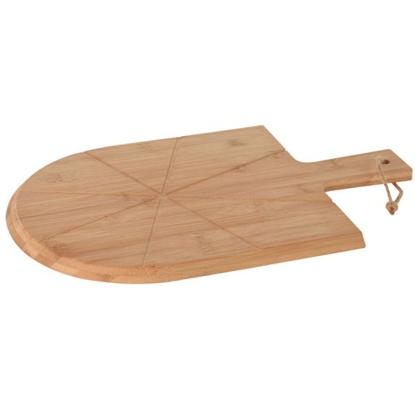 Pizza-Set aus Bambus - 3-teilig mit Pizzabrett, Schneider & Heber - Antibakteriell, geruchsneutral, Ø 43cm - Inkl. Haltegriff zum Aufhängen