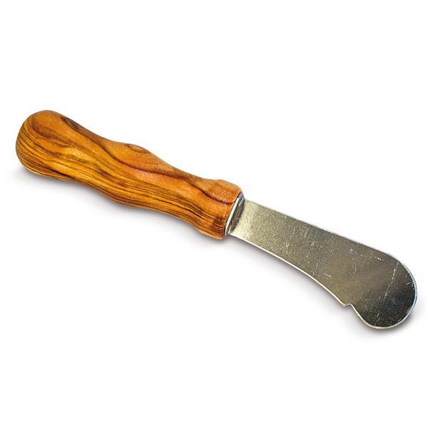 Butter knife with olive wood handle, spreading knife with steel blade, 14 x 1 cm