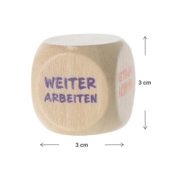 Entscheidungswürfel Job, Holzwürfel für das Büro, 3 x 3 cm