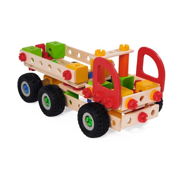 LKW Constructor aus Holz, Konstruktionsspielzeug, LKW, Pick-Up, Kipper, Lieferwagen