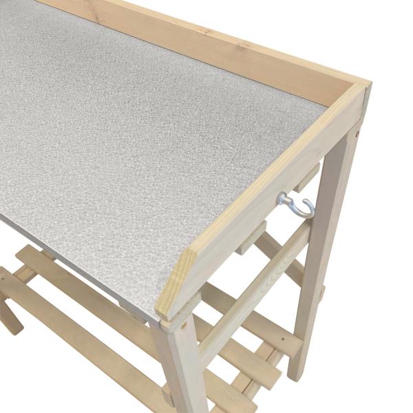Holz Gartenarbeitstisch - Pflanztisch mit 2 Ablagen & Arbeitsplatte - Natur, 75x39x86cm - für Garten, Balkon, Gewächshaus - stabil & witterungsbeständig