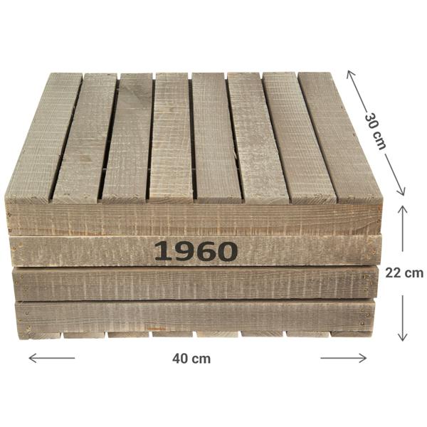 Scatola di legno con coperchio di legno, marrone, contenitore, 30 x 40 x 22 cm