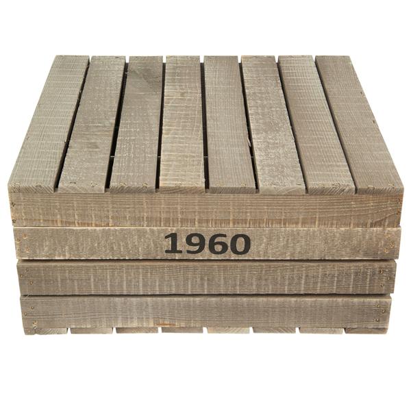 Scatola di legno con coperchio di legno, marrone, contenitore, 30 x 40 x 22 cm