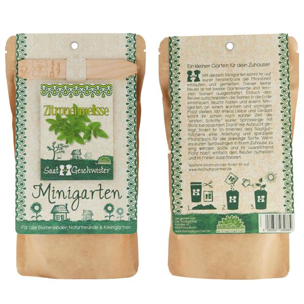 Set di semi di melissa, semi con terriccio da giardino, istruzioni, bastoncini per la semina