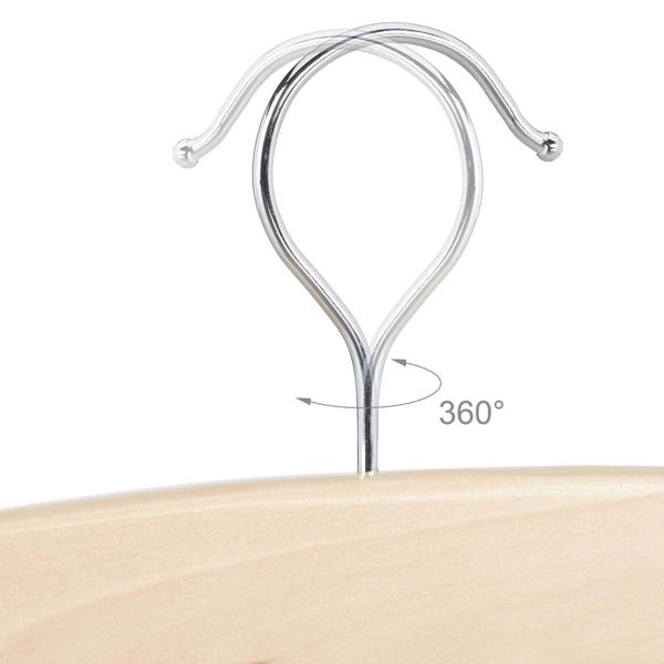 Porte-cravates, bois, acier inoxydable, 24 cravates, pinces pliables