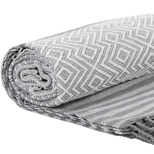 lot de 2 draps de hammam en pur coton, fait main, gris, 190 x 90 cm