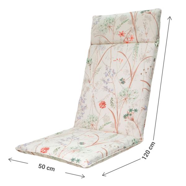 Coussins de Chaise de Jardin Haut Dossier (Lot de 2) - Hydrofuge & Anti-UV, Confortable & Durable - Madison Eco-Tissus Recyclés 120x50x7cm