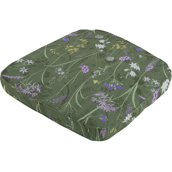 lot de 4 coussins de chaise confortables pour l‘extérieur, motif floral vert, 48 x 48 cm, coussins d‘assise résistants aux intempéries et hydrofuges, élégants pour le jardin, la terrasse et le balcon