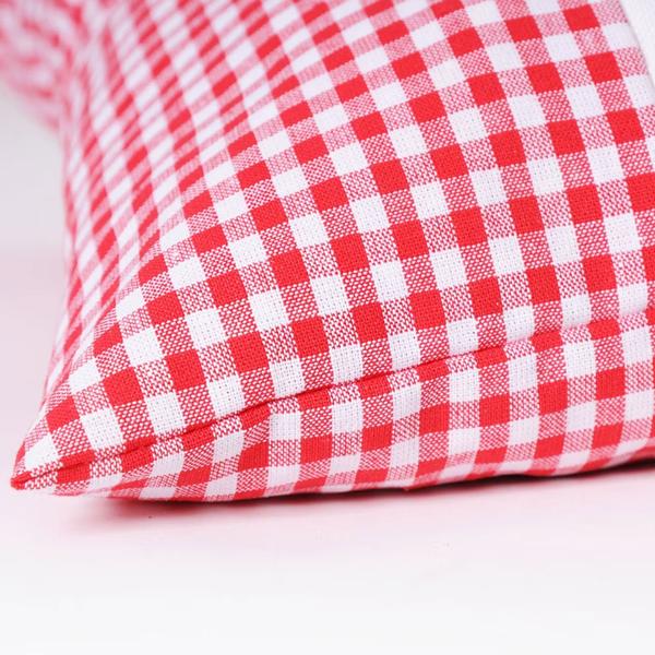 Coussin en pin cembro vichy rouge 26 x 19 cm, garni de 220 g de copeaux de pin cembro naturels, housse 100 % coton biologique, coussin de sommeil pour aromathérapie fabriqué en Allemagne