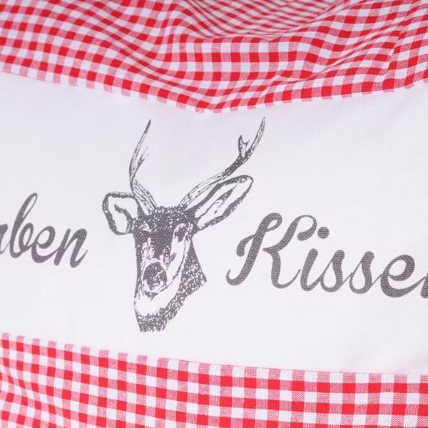 Lot de 2 coussins en pin cembro vichy rouge 26 x 19 cm, garnis de 220 g de copeaux de pin cembro naturels, housse 100 % coton bio, oreiller d’aromathérapie pour le sommeil fabriqué en Allemagne