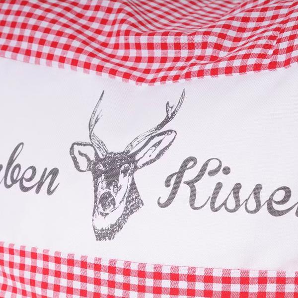 Coussin en pin cembro Vichy rouge 30 x 30 cm, garni de 350 g de copeaux de pin cembro naturels, housse 100 % coton bio, oreiller d’aromathérapie pour le sommeil fabriqué en Allemagne