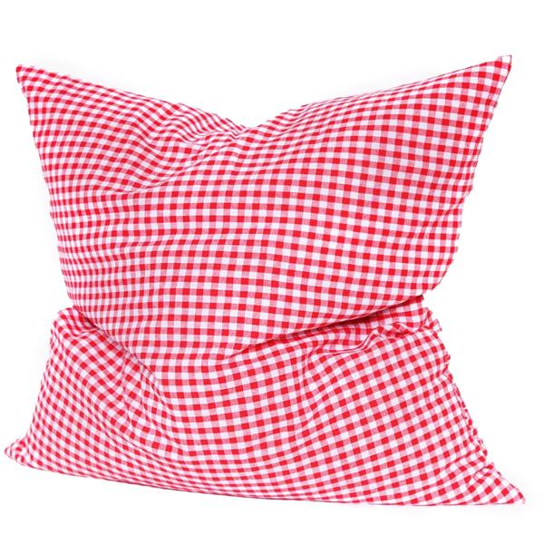 Lot de 2 coussins au pin cembro vichy rouge 40 x 40 cm, garnis de 450 g de copeaux de pin cembro naturels, housse 100 % coton bio, coussin d’aromathérapie pour le sommeil fabriqué en Allemagne