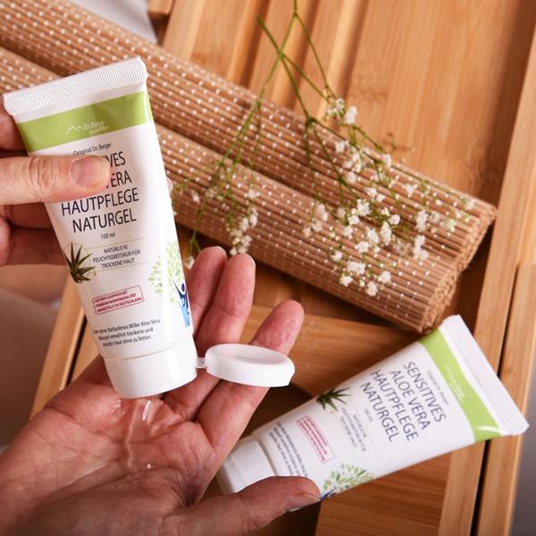 Gel Sensitive à l’Aloe Vera 100 ml – 98,3 % de pur jus naturel de Barbadensis Miller – soin hydratant naturel non gras pour le visage et le corps