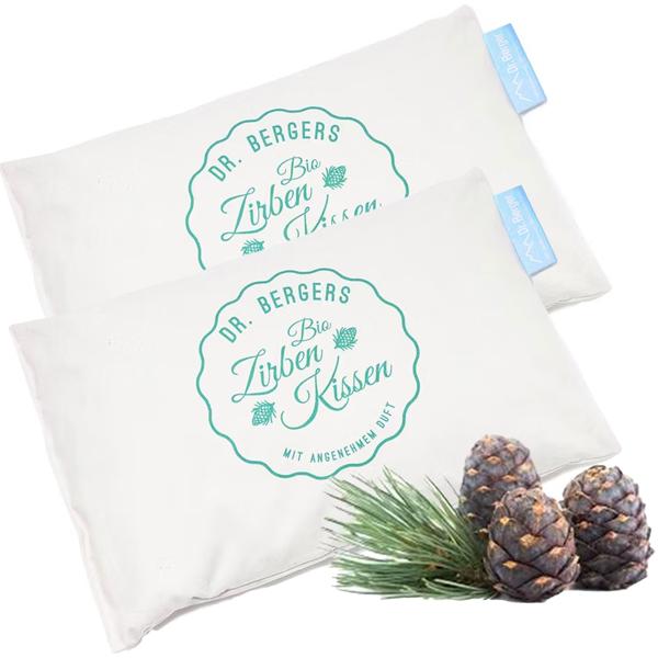 2er-Set Bio-Zirbenkissen Träum süss 30x20cm, Duftkissen - Zirbenspäne-Kissen zur Entspannung, wohltuend & beruhigend - Kissenbezug Bio-Baumwolle