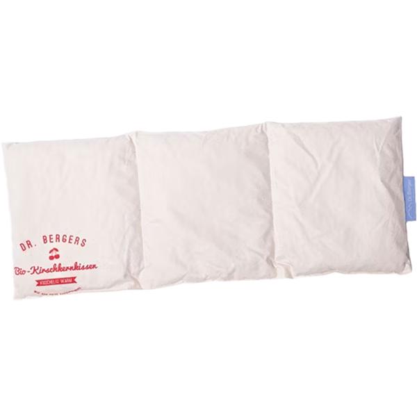 Coussin de noyaux de cerises bio confortable avec 3 compartiments, 50 x 20 cm – coussin chaud & froid naturel pour ventre, dos, nuque & épaules – housse en coton bio