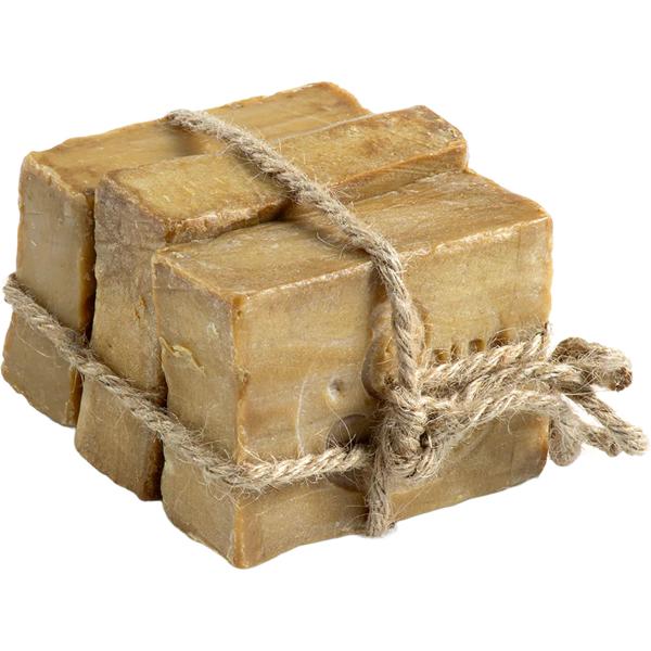 Set of 3 authentic Aleppo soaps, 80 g each, 3% laurel oil: natural soap handcrafted in Syria for sensitive skin, vegan care & hair washing