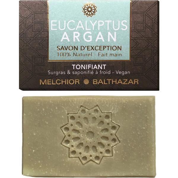 Eucalyptus natural soap, organic soap with argan oil: handmade & cold-saponified – vegan natural cosmetics for face & body, for firming care