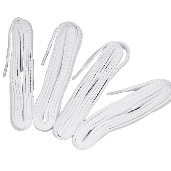 2 pairs of sturdy shoe laces, flat, white, 90 cm
