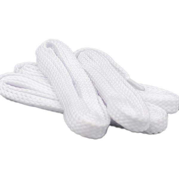 2 pairs of sturdy shoe laces, flat, white, 90 cm