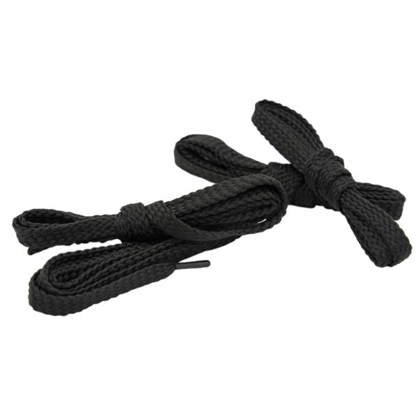 2 pairs of robust shoelaces – Flat black laces 120 cm – 100% polyester, durable and tear-resistant – For sports shoes, sneakers, low shoes & running shoes
