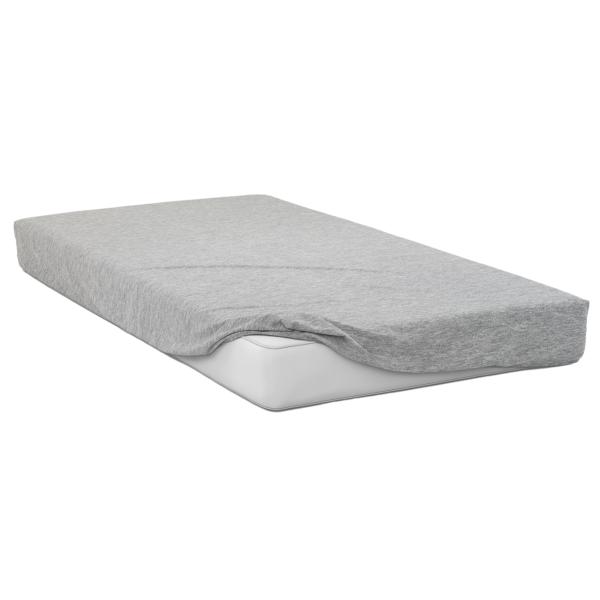 Lenzuolo con angoli in Jersey Melange Premium, 100% cotone, grigio, 90-100 x 200 + 30 cm
