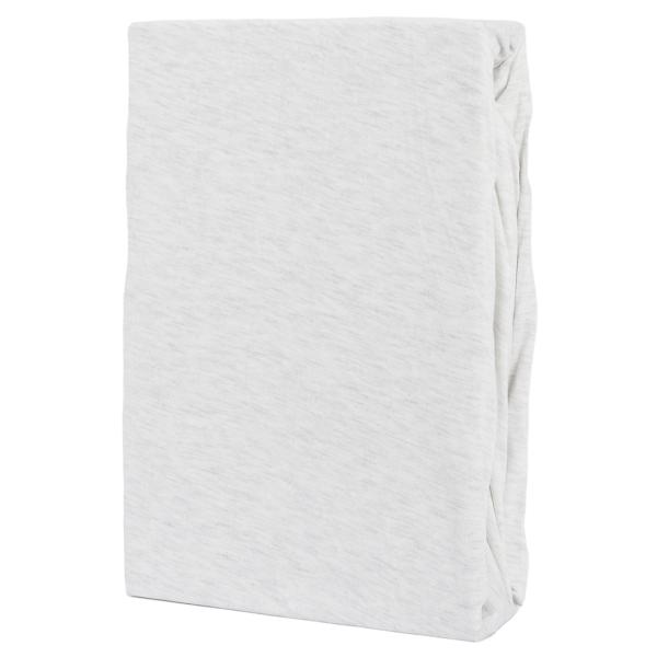 Lenzuolo con angoli in Jersey Melange Premium, 100% cotone, argento, 90-100 x 200 + 30 cm