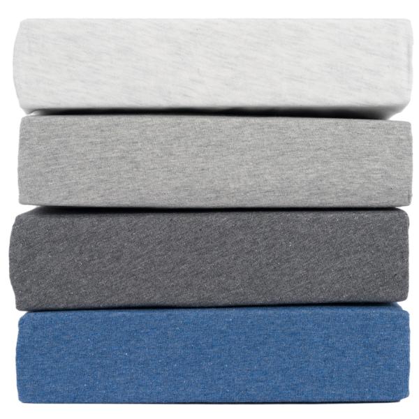 Lenzuolo con angoli in Jersey Melange Premium, 100% cotone, argento, 90-100 x 200 + 30 cm
