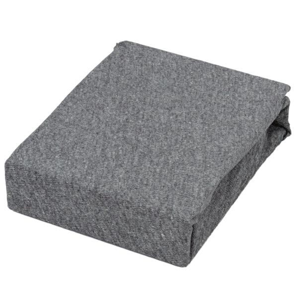 Lenzuolo con angoli in Jersey Melange Premium, 100% cotone, antracite, 140-160 x 200 + 30 cm