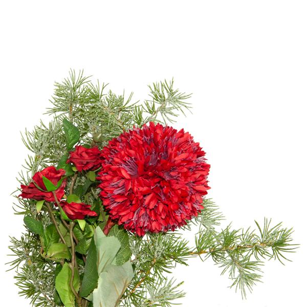 Dreaming Winter floral bouquet, lifelike flowers, red, approx. 65 cm