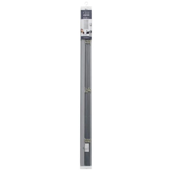 Blind aluminum, with cord pull and reversible rod, silver, 90 x 180 cm