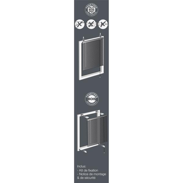 Blind aluminum, with cord pull and reversible rod, silver, 90 x 180 cm