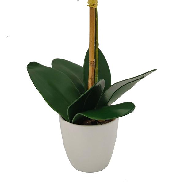 Silk orchid white in pot, with 10 flowers, polyester, height 61 cm