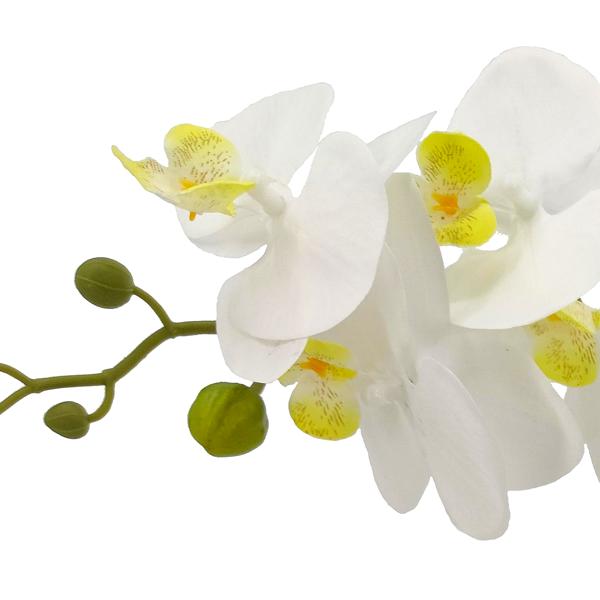 Silk orchid white in pot, with 10 flowers, polyester, height 61 cm