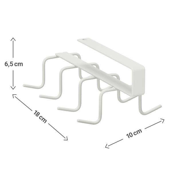 Metal cabinet insert to hang, with 8 hooks, 6,5 x 10 x 18 cm