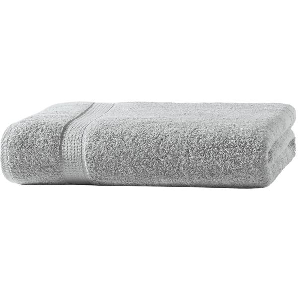Telo bagno lussuoso 100 x 150 cm – 100% cotone – morbidissimo, molto assorbente & ad asciugatura rapida – design elegante con 2 bordure argento