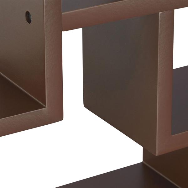 Étagère murale à suspendre – étagère en MDF brun – 42 x 69 x 12 cm – design moderne – idéale pour déco, cuisine et salle de bains – charge jusqu’à 8 kg