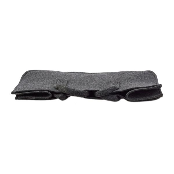 Sac à bois de cheminée robuste en feutre, anthracite, 25x25x50cm - avec 2 poignées, sac à bois de chauffage pratique, panier de transport stable