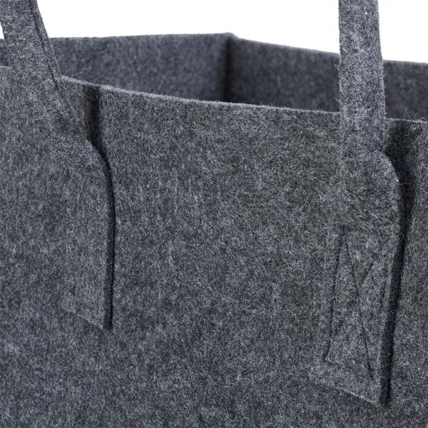 Sac à bois de cheminée robuste en feutre, anthracite, 25x25x50cm - avec 2 poignées, sac à bois de chauffage pratique, panier de transport stable