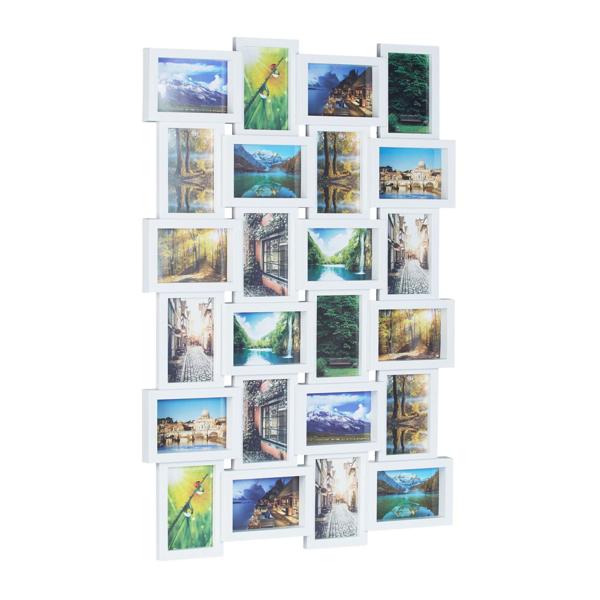 Photo frame for 24 photos, multi photo frame for hanging, white, 59 x 86 x 2.5 cm