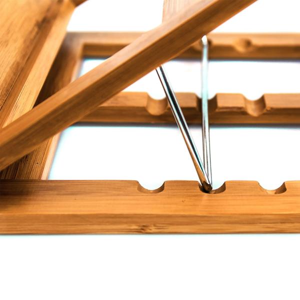 Bamboo cookbook stand, reading stand with 3-step inclination, 22 x 33 x 22.5 cm