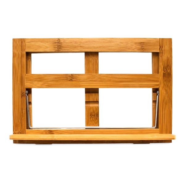 Bamboo cookbook stand, reading stand with 3-step inclination, 22 x 33 x 22.5 cm