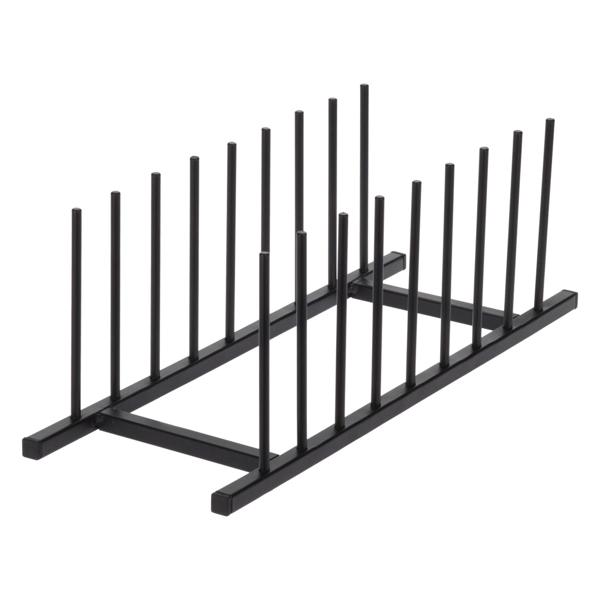 Range-assiettes en métal, pour 8 assiettes, noir, 34,5 x 12,5 cm