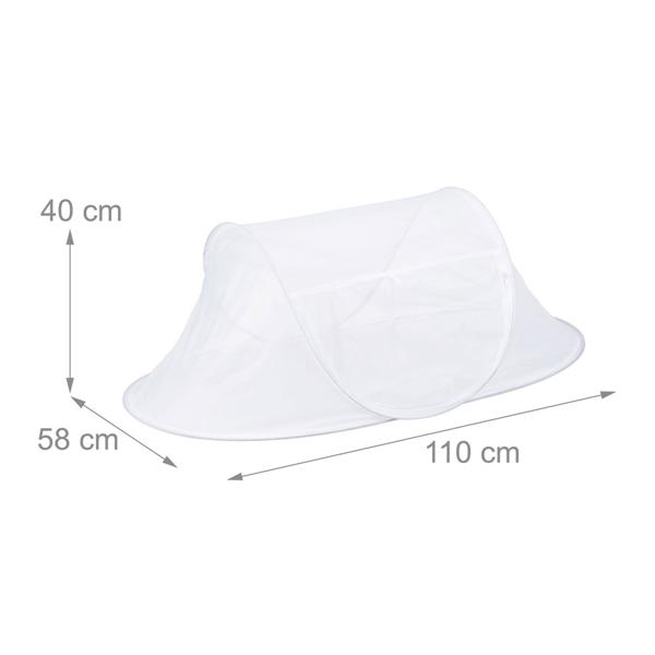 2er-Set Fliegenhauben mit Boden – Effektiver Insektenschutz für Essen – Pop-Up Prinzip, weiss – Polyester Abdeckhauben 40x110x58cm – Ideal für Gartenpartys