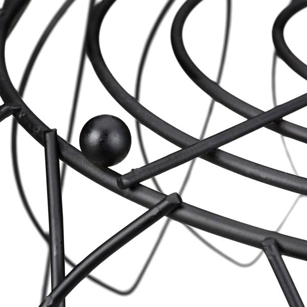 set of 2 fruit baskets in the shape of leaves, metal fruit bowls, black, each 13 x 27 cm