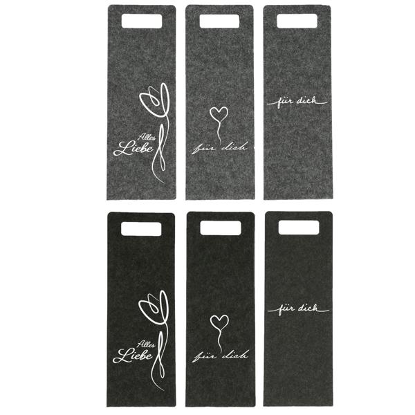Borsa per bottiglie in feltro, borsa regalo per bottiglie in diversi design