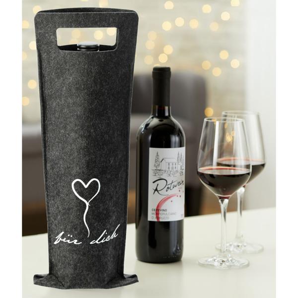Borsa per bottiglie in feltro, borsa regalo per bottiglie in diversi design